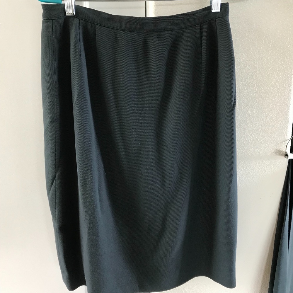 Armani suit skirt, steel blue, 46/12